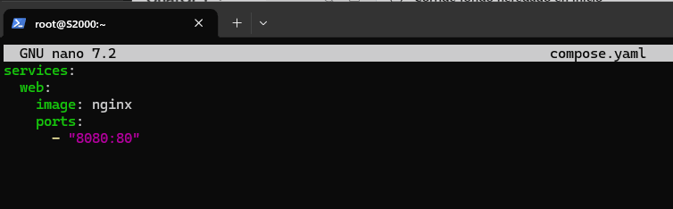 Ejemplo de fichero compose.yaml