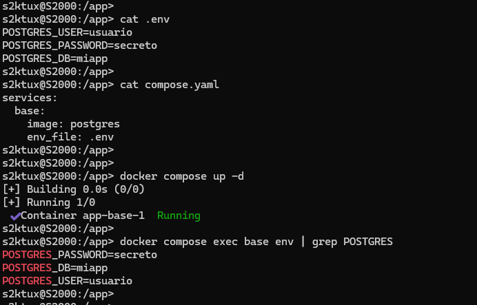 Servicio en Compose usando env_file