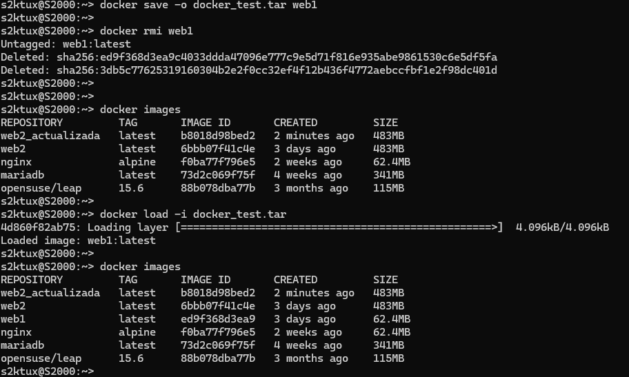 docker save y docker load