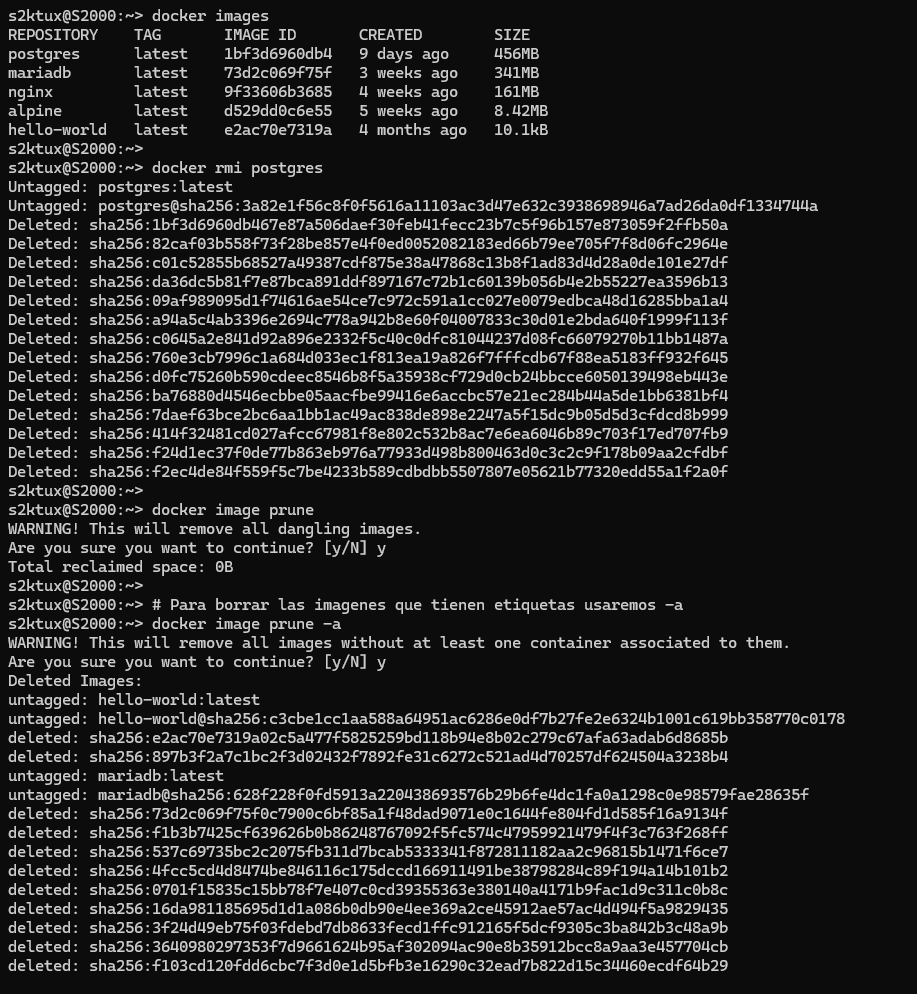 docker image prune