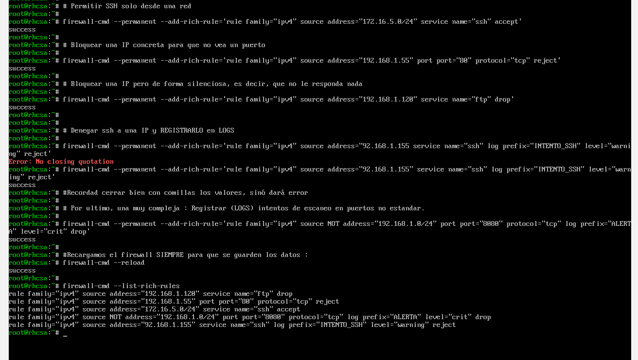 richrules de firewall