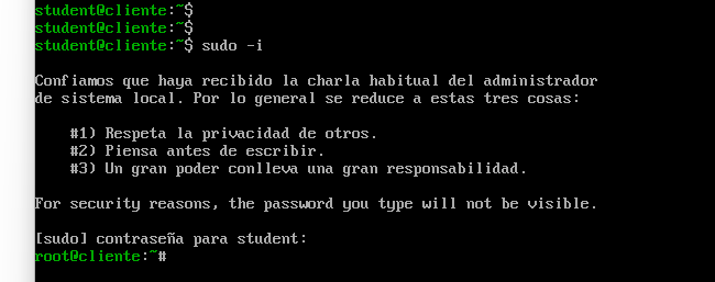 Ejemplo de sudo -i