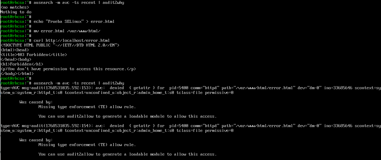 AUSEARCH -AUDIT- SELinux